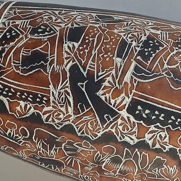 Guiro Maracas Hand Carved Dry Gourd Percussion Instrument Peruvian Shaker Decor - Picture 7 of 11